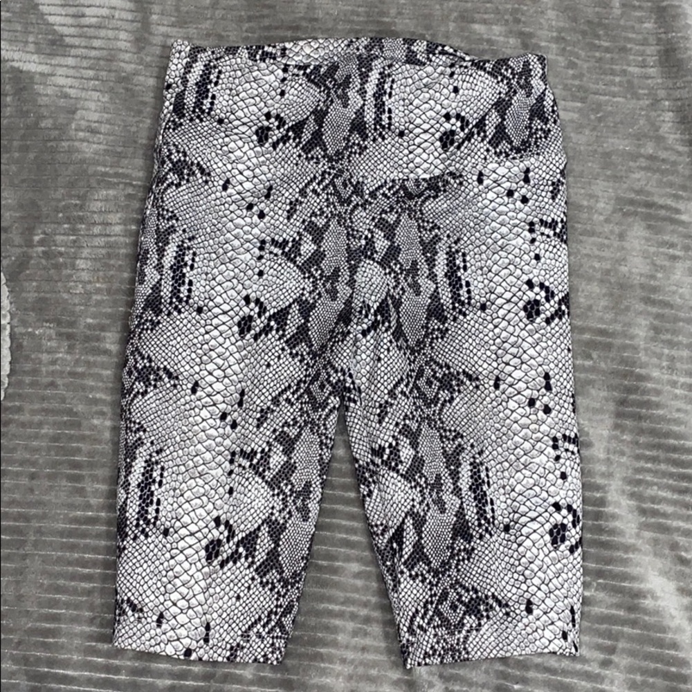 Snakeskin biker shorts
